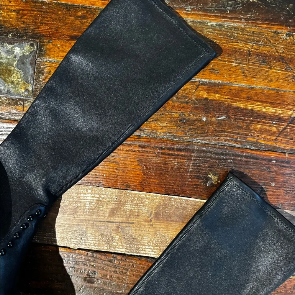 Coach Britney Pull on Boots, Black Leather Boots, Size 6, Button Details - Picture 10 of 11